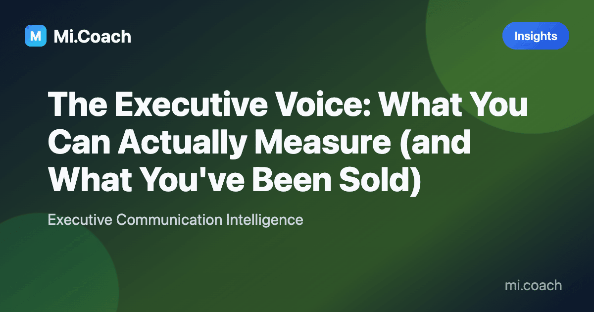 Cover image for related article: The Executive Voice: What You Can Actually Measure (and What You've Been Sold)